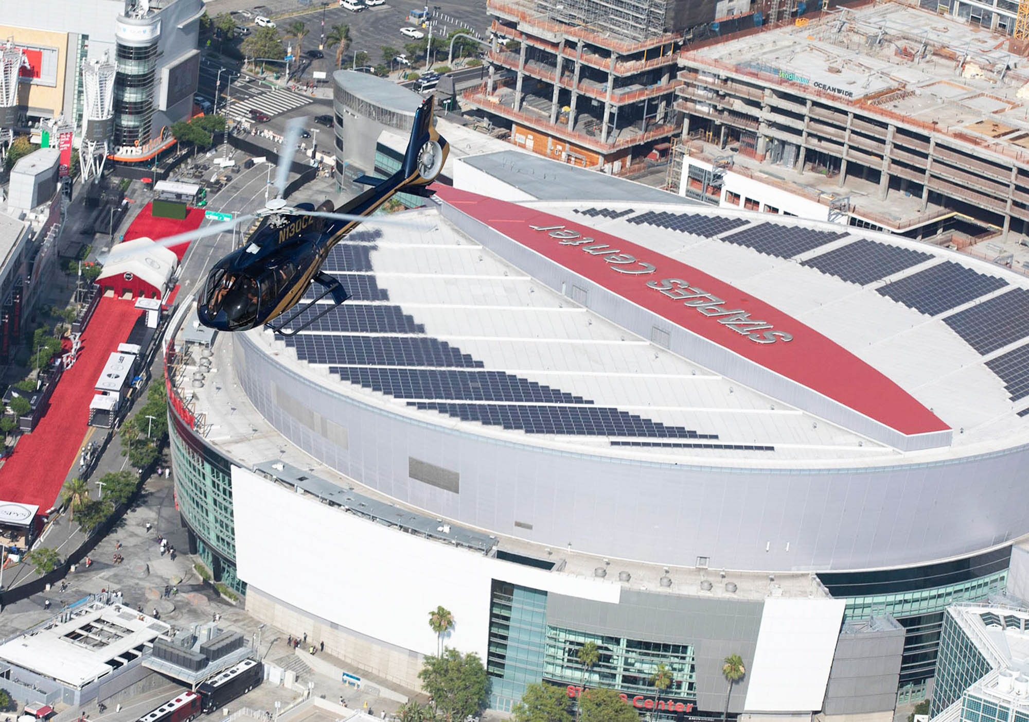 Flying over the Staples Center